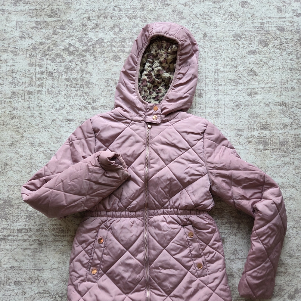 Kensie Girl Quilted Puffer Jacket in Mauve